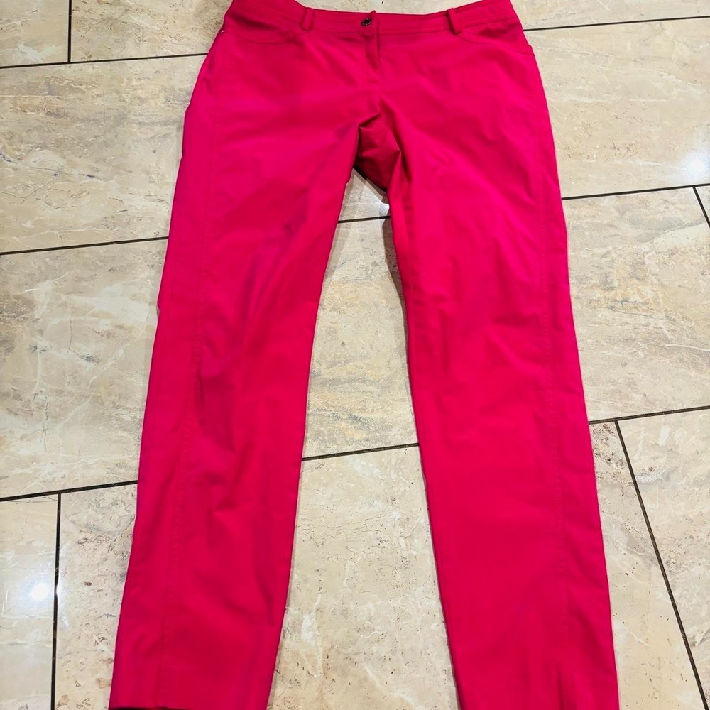 Louis Castel Pink Golf Pants Womens 6 Cropped Ankle Trousers Casual Straight Leg